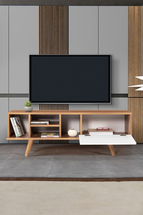 Hanah Home Ela 3333 Soporte para TV Nogal y Blanco Hanah Home Ela 3333 Soporte para TV Nogal y Blanco
